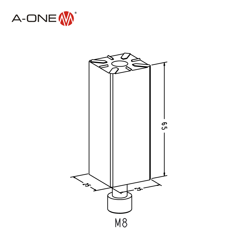 Supporto dritto 25*25*65mm 3A-300013