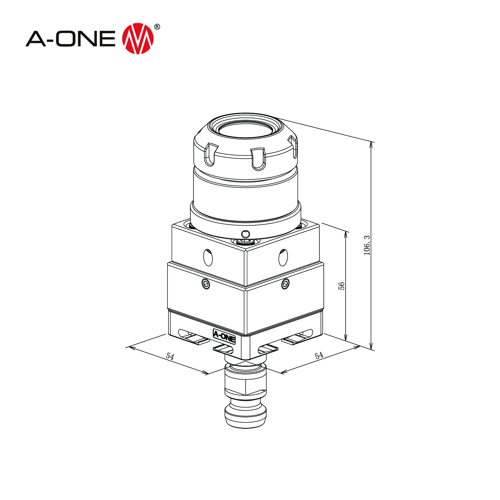 Mandrino a pinza ER32 regolabile tipo R 3A-300129 