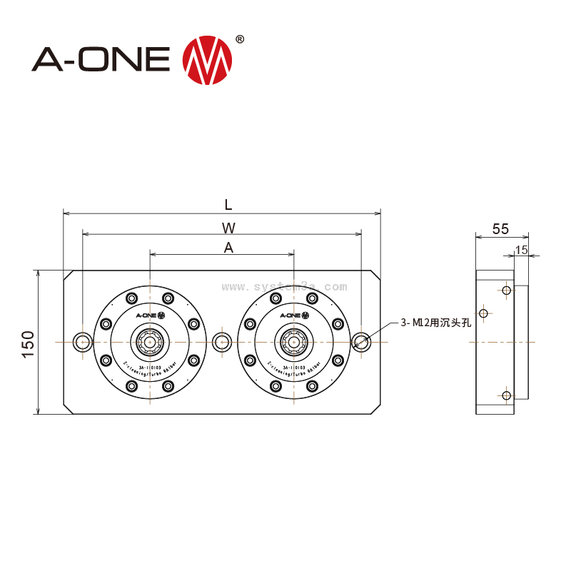 Chuck a 2 volte zero point 3A-1110106p/3A-1110p/3A-111111p